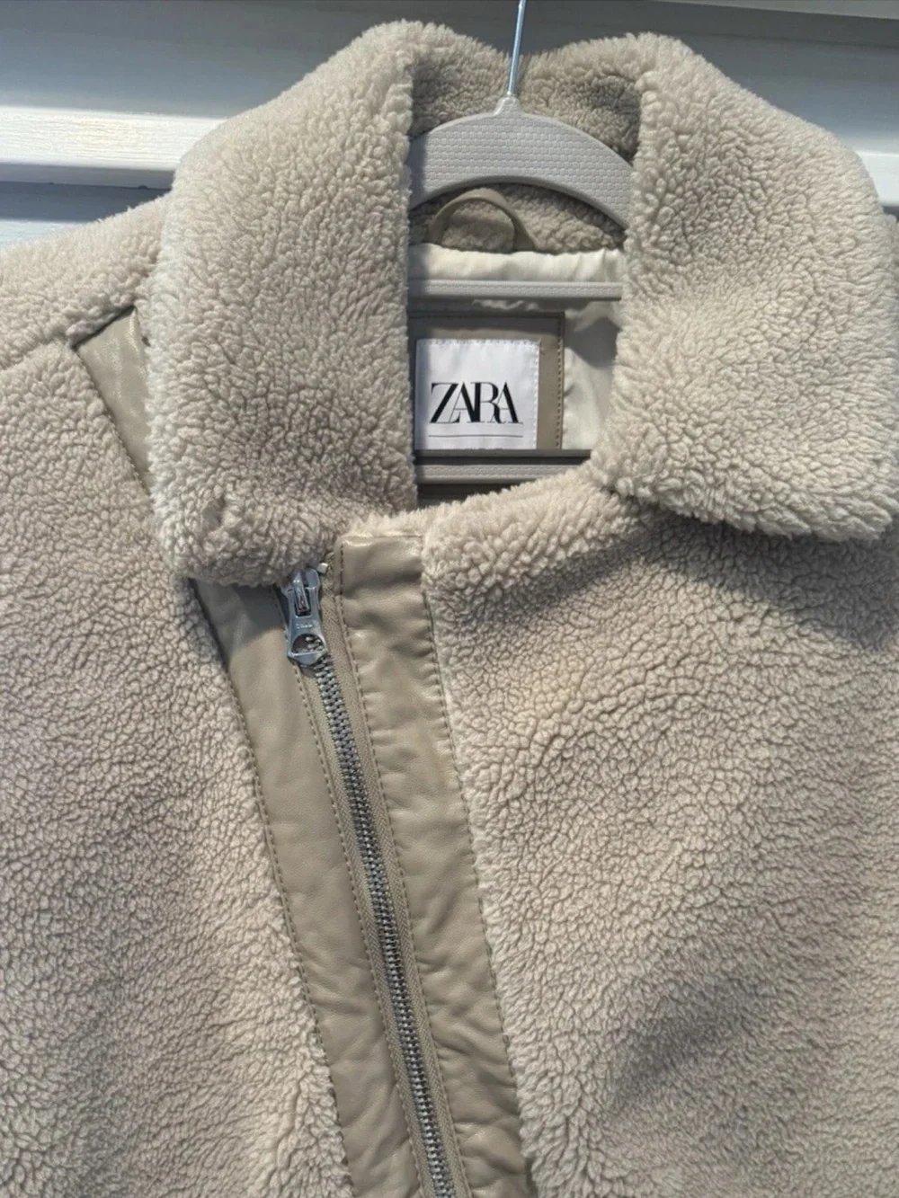 Zara Beige Sherpa Jacket
